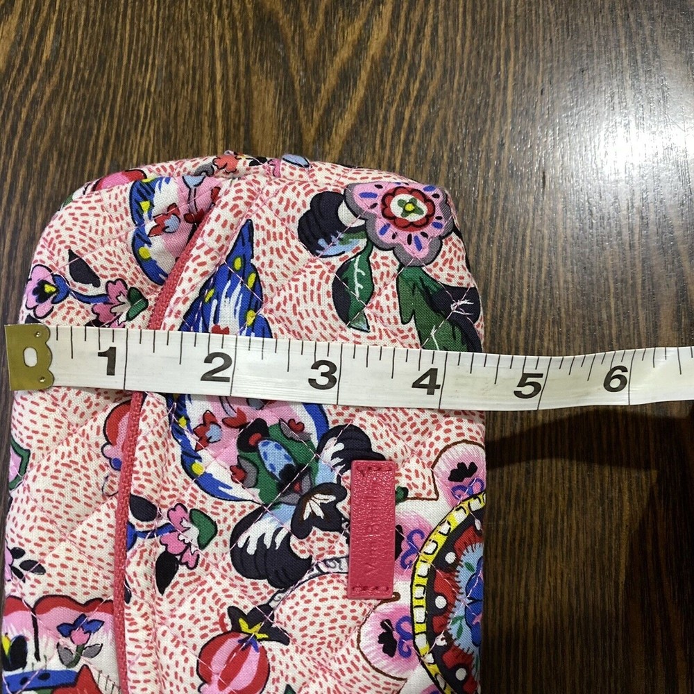 Vera Bradley Iconic Stitched Flower Cosmetic Bag Pink - Picture 10 of 10
